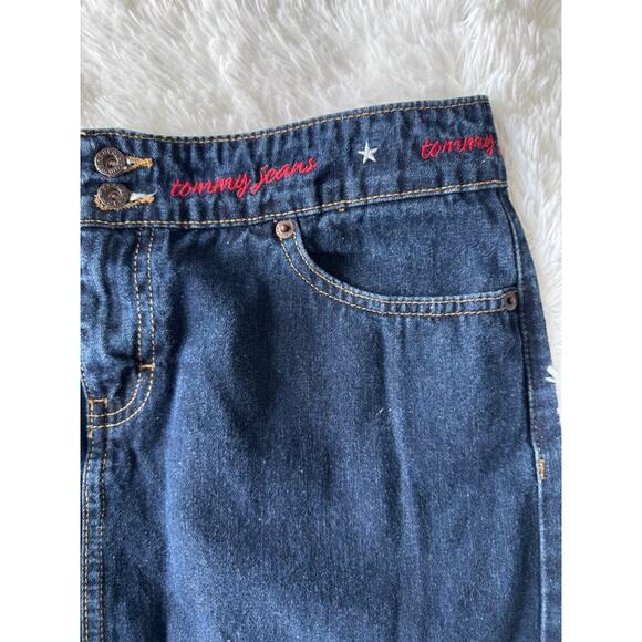 VTG Tommy Hilfiger Denim Jean Skirt y2k Mini Cotton - Picture 5 of 10